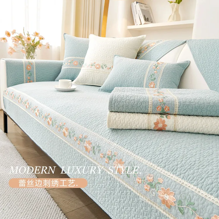 专柜品质全棉沙发垫防滑沙发套罩四季通用沙发坐垫小清新三人沙发