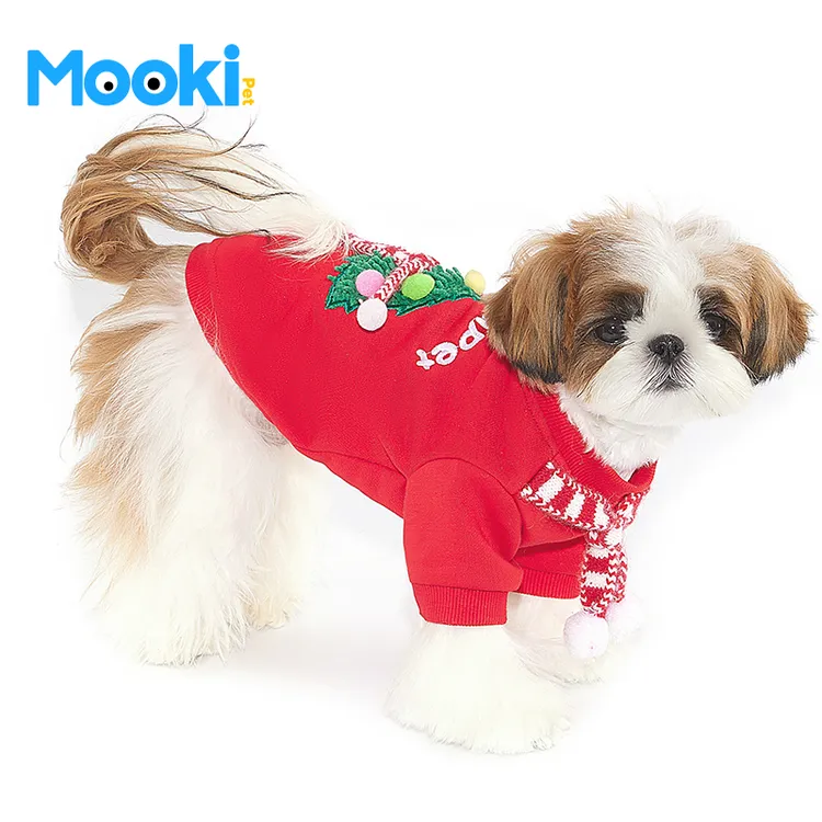 mookipet宠物衣服猫咪狗狗冬季加厚保暖毛衣比熊泰迪雪纳瑞圣诞装