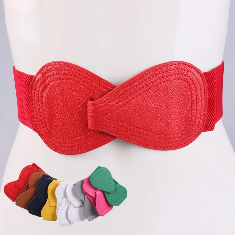 黄色腰带女装饰2024年新款宽配连衣裙子大衣简约百搭松紧皮带腰封