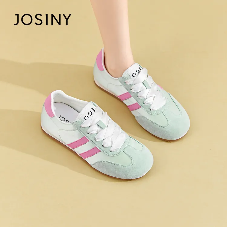 卓诗尼2024新款夏季薄款德训鞋女糖果色学院风泡芙鞋平底小白鞋女