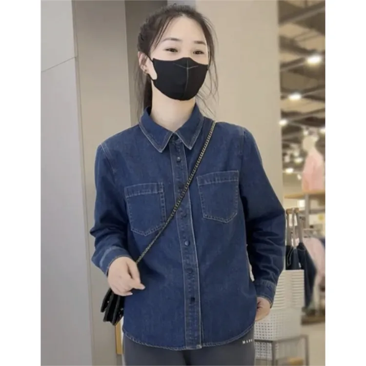 短款加绒加厚牛仔衬衫女2025秋冬爆款休闲时尚小个子叠穿衬衣上衣