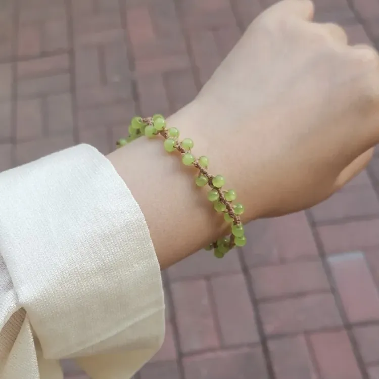 【七夕礼物】现代简约蜜桃小青提手绳手工diy自制材料包送闺蜜女友