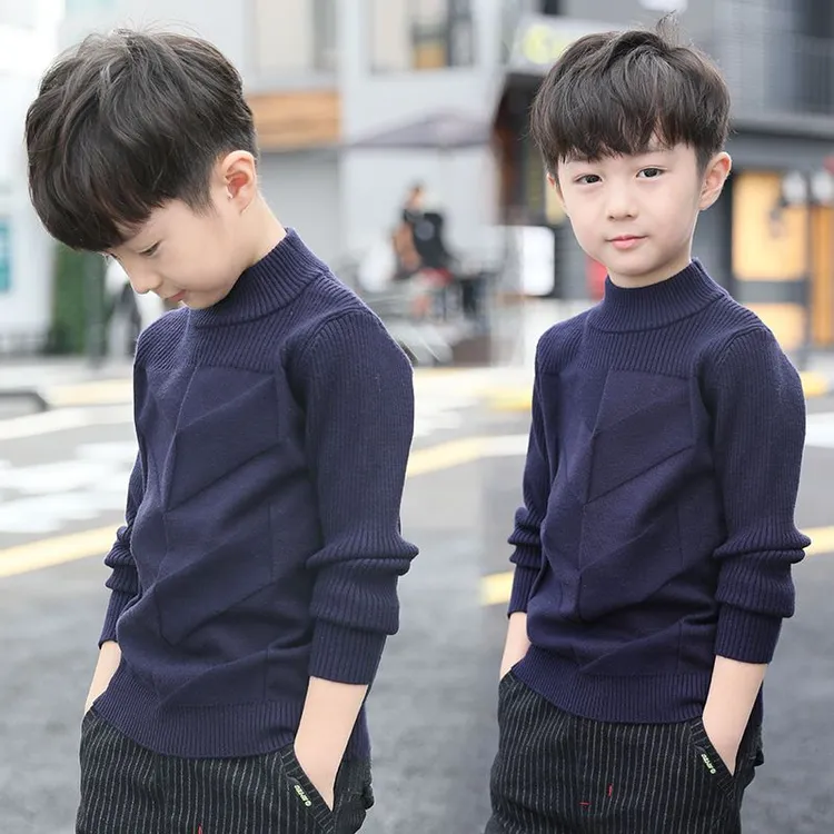 儿童毛衣男童冬季2023新款中大儿童套头暖和洋气男孩6岁到15岁