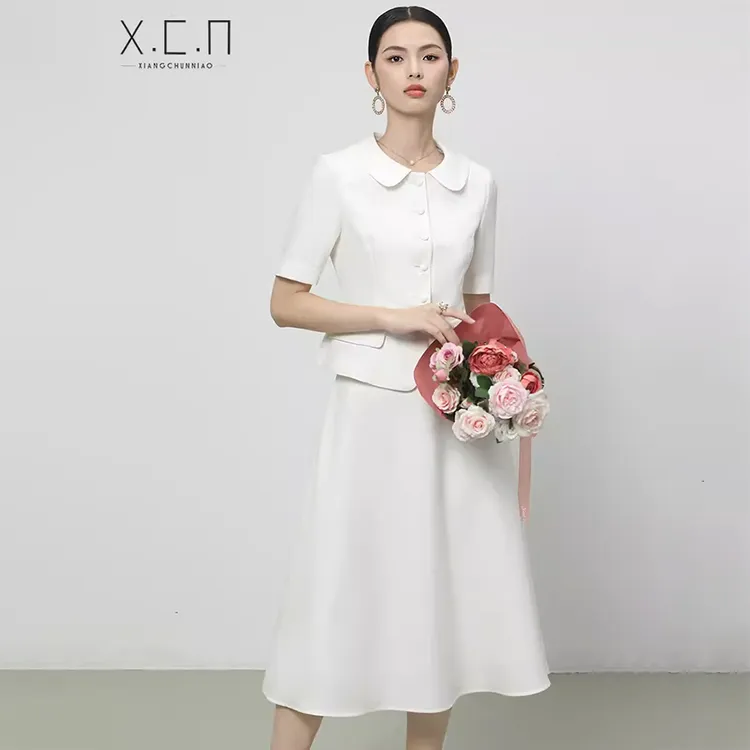 X.C.N【法香赫拉】高级时尚夏季白色气质百搭上班族职业套装XCN988