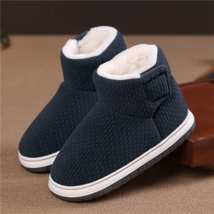 冬季男士加绒加厚防滑老人包跟棉拖鞋居家外穿厚底保女暖高帮棉鞋