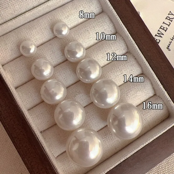 足银耳饰 999纯银粉光扁圆馒头施家珠珠耳钉女轻奢高级感气质耳饰