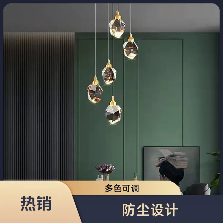 卧室床头吊灯水晶吊灯轻奢餐厅单头吧台网红客厅吊灯高档简约大气