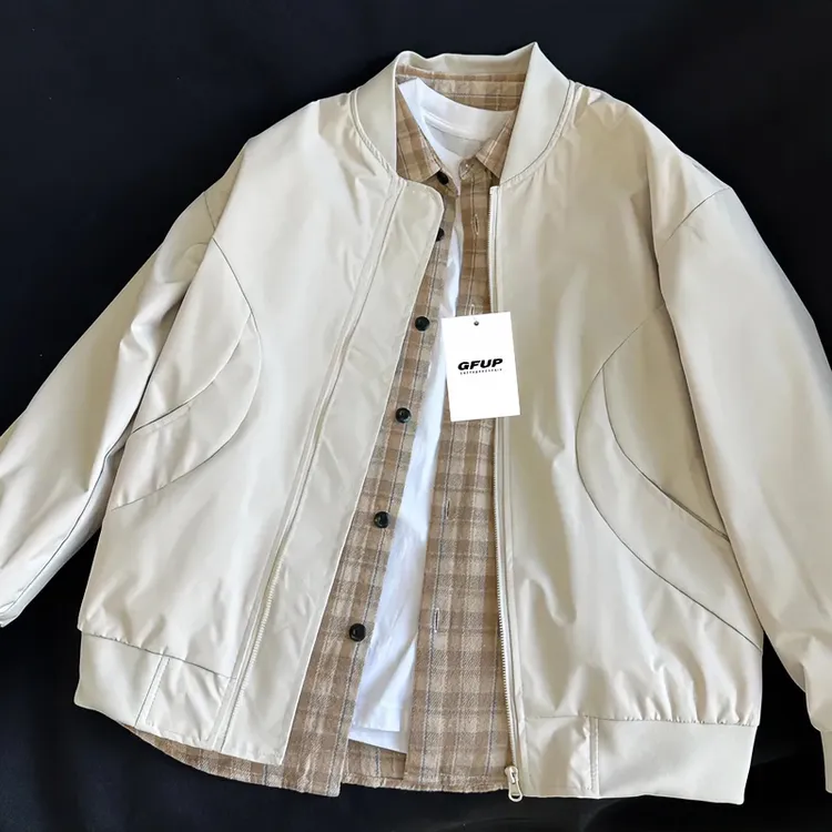 美式简约飞行员夹克男春秋季复古街头百搭外套潮牌休闲宽松棒球服