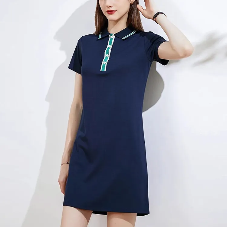 又飒又酷女装 大码女款高档夏装洋气微胖女装130斤针织直筒连衣裙