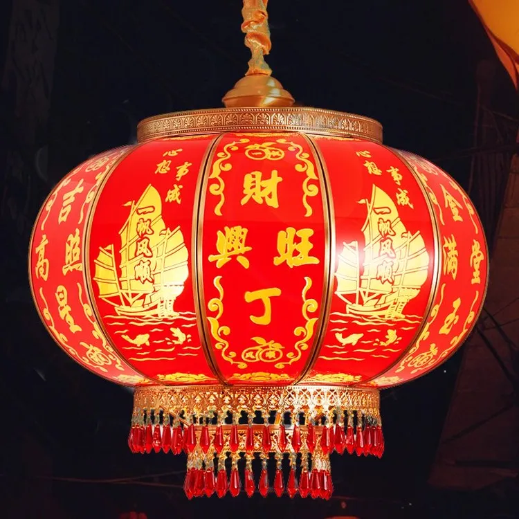 全铜灯笼阳台大红灯笼吊灯新年户外别墅庭院大门乔迁装饰喜庆红火