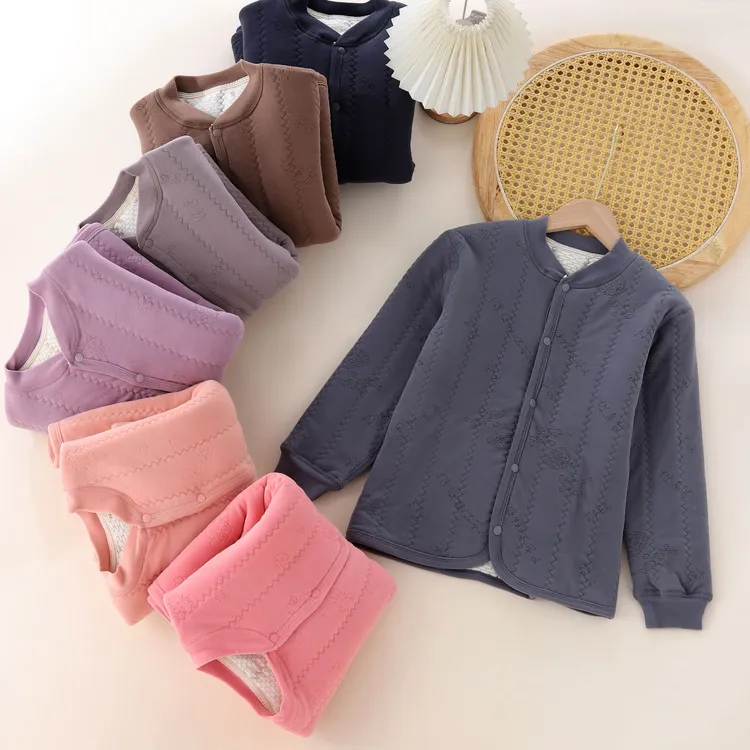 儿童校服神器夹棉男女童冬季加厚女童轻薄三层保暖中大童棉袄棉服