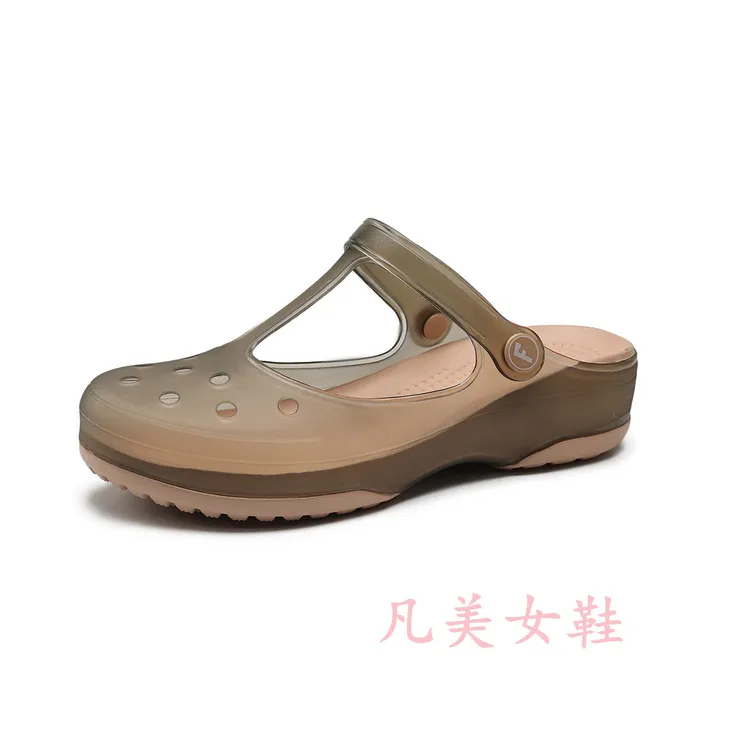 夏季时尚厚底凉拖玛丽珍洞洞鞋凉拖鞋新款网红网红洞洞鞋潮流夏天