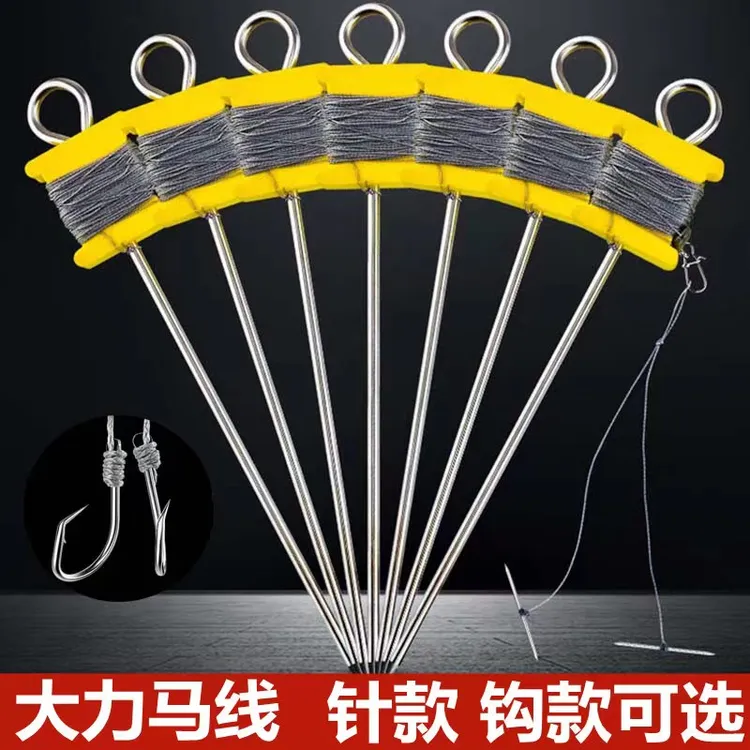 防咬钢丝子线钩钓甲鱼全套地插成品一整套黑鱼钩歪嘴钩抓甲鱼神器