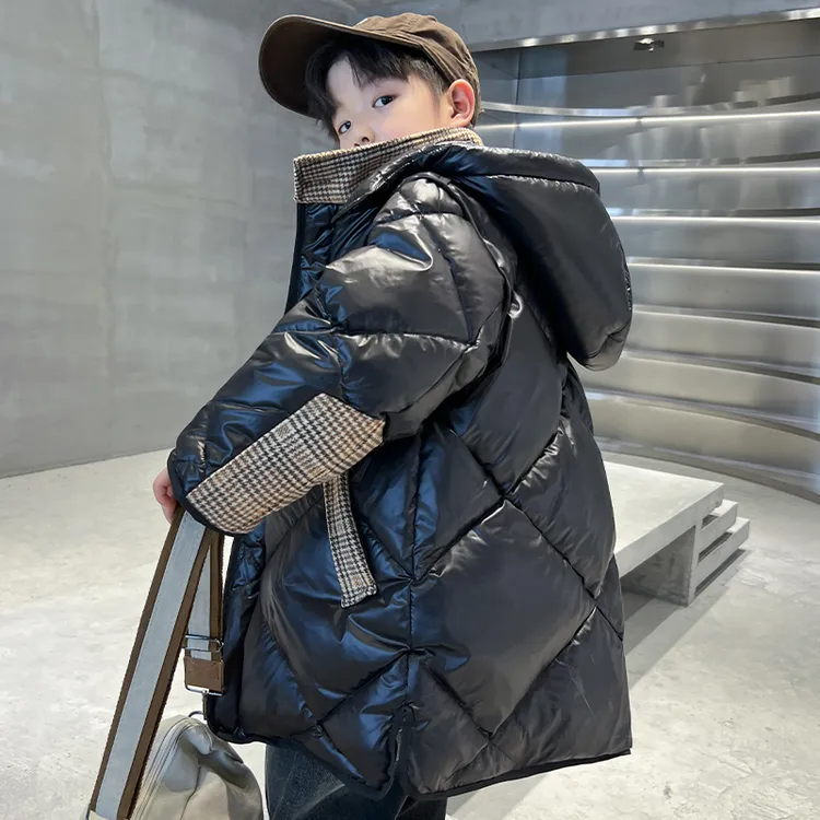 男童冬装羽绒服2024新款洋气中大童儿童冬季男孩加厚白鸭绒外套潮