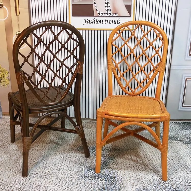 家用玛瑙藤编织吃饭椅子印尼藤餐桌椅饭厅椅子藤编靠背椅中式环保