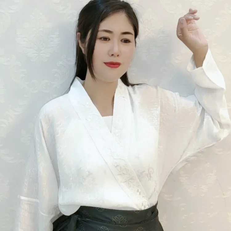 飞机袖正品原创暗纹刺绣宋制马面裙对襟交领汉服春夏款日常汉元素