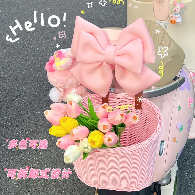 电动车拼色蝴蝶结装饰电瓶摩托车尾部大号车饰雅迪台铃爱玛配饰贴