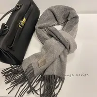 Lagur高级灰！双面羊毛围巾澳洲wool纯色简约女冬百搭保暖加厚