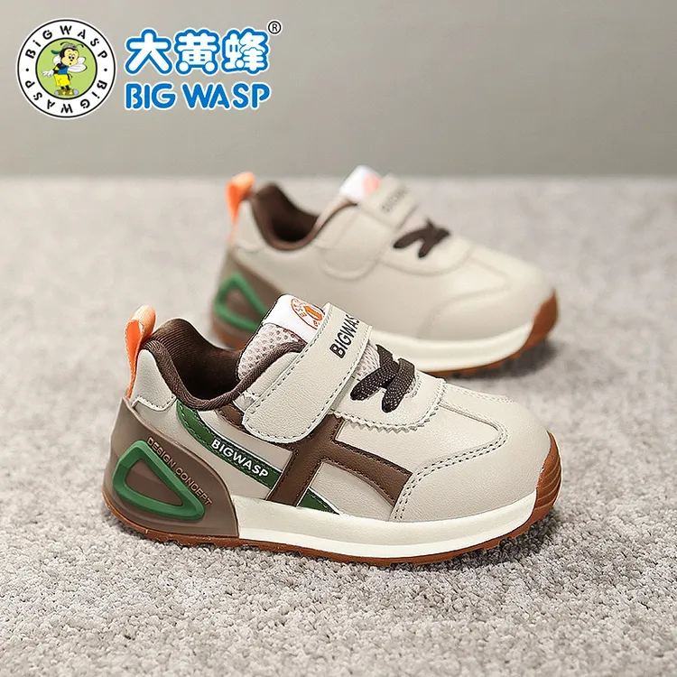 大黄蜂童鞋男童宝宝鞋子2025秋冬季皮面小童儿童学步鞋女童机能鞋