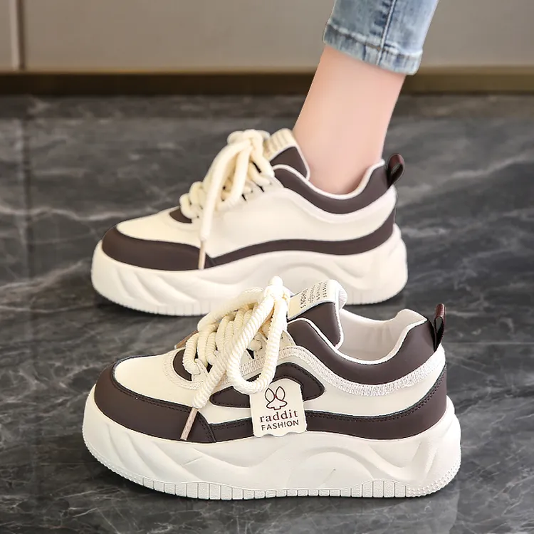 女鞋2025新款春秋配裙子小白鞋女运动休闲面包鞋厚底板鞋百搭爆款