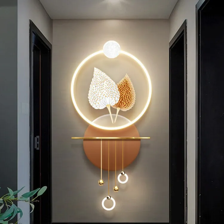 轻奢发光玄关装饰画现代简约走廊尽头立体led壁画高级感氛围挂画