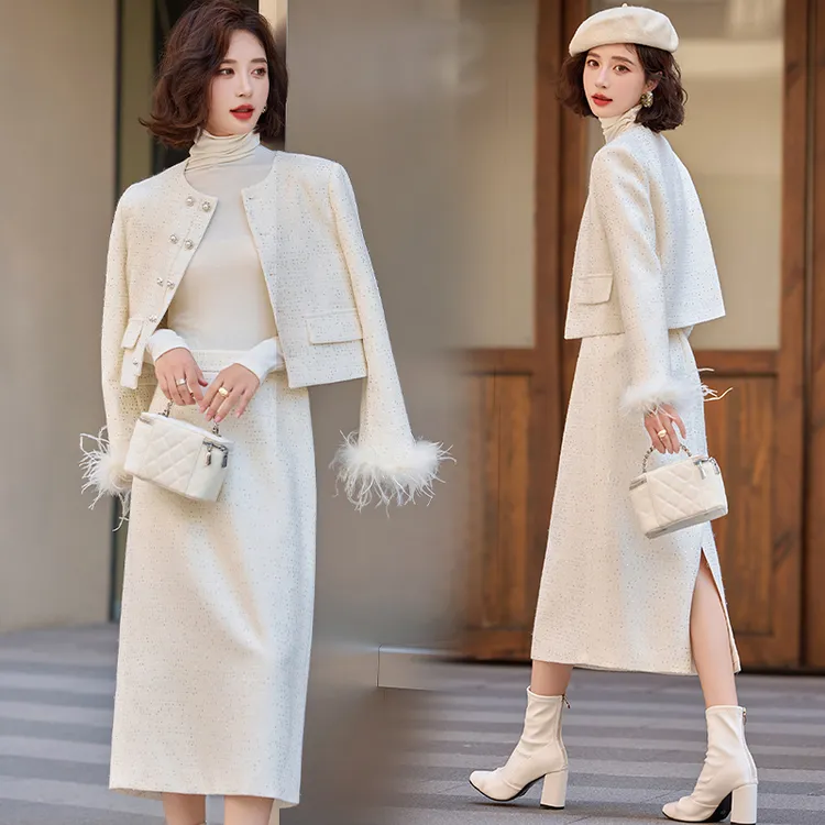 小香风套装2024新款轻奢高级感女秋冬气质名媛富家千金法式两件套