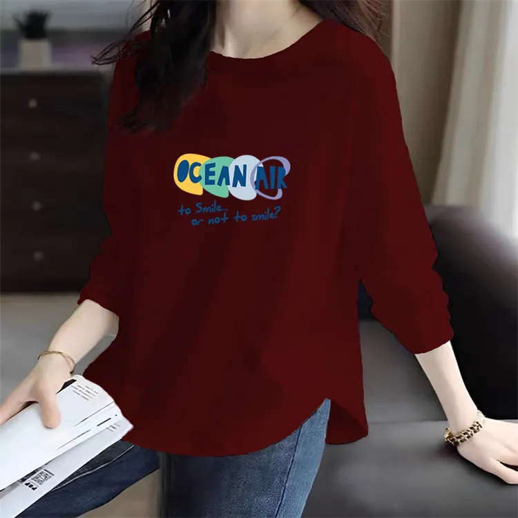 胖mm大码女装纯棉长袖t恤女春秋季新款洋气宽松遮肚子显瘦上衣服