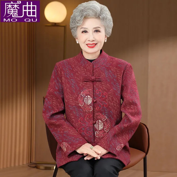中老年人春装外套女奶奶春秋唐装妈妈2025新款老人老太太妈妈秋装