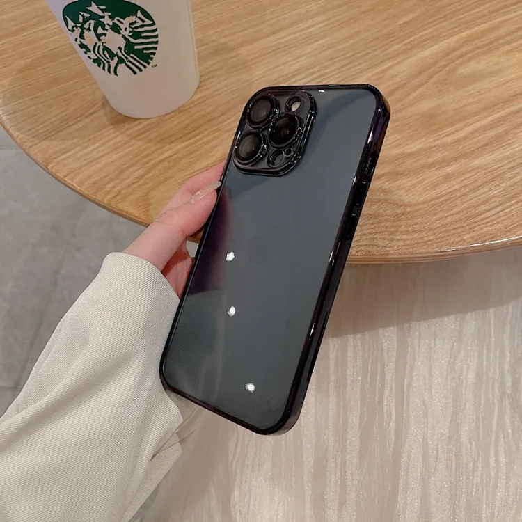 适用透明电镀苹果13Pro手机壳iphone14/14Plus全包12ProMax硅胶11