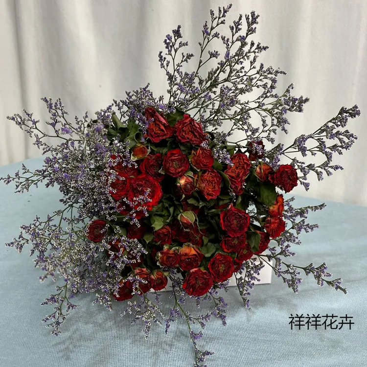 昆明干花花束客厅摆设玫瑰干花装饰卧室鲜花花束干花真花风干天然