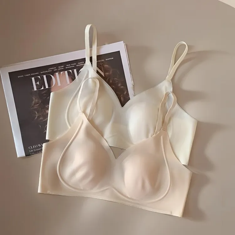 超薄款兔耳朵小胸女夏季凉感大胸显小聚拢无痕透气舒适睡眠文胸罩