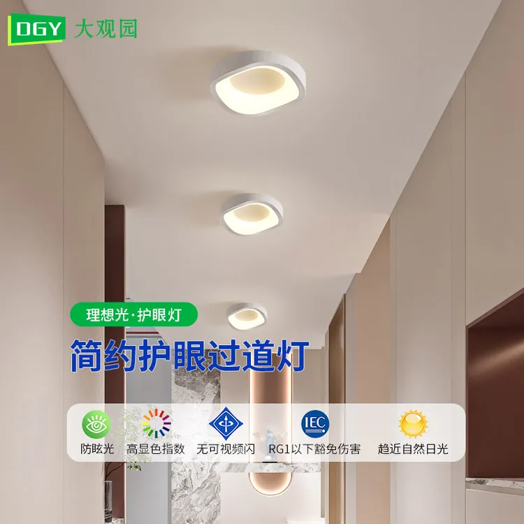 大观园新款客厅过道灯玄关灯走廊灯简约家用护眼阳台吸顶灯具I263