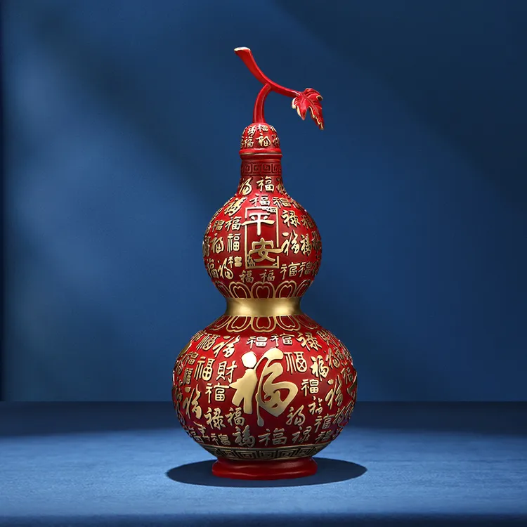 彩铜葫芦摆件开盖百福葫芦空心铜葫芦福禄吉祥客厅家居玄关装饰