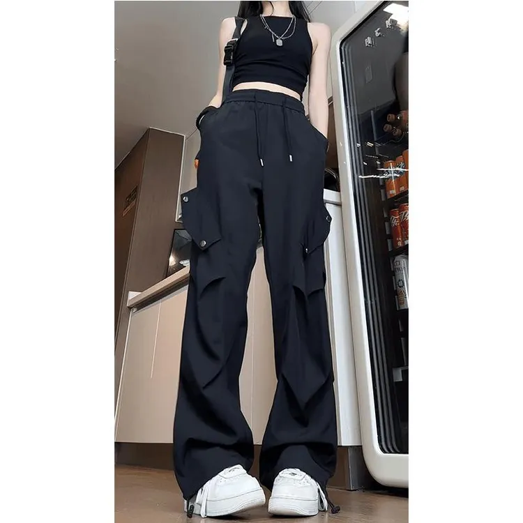 美式机能降落伞兵工装裤女款夏季潮牌夏款宽松小众运动直筒休闲裤