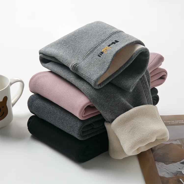 女童加绒加厚打底裤新款中大童外穿韩版百搭长裤子洋气女宝宝冬装