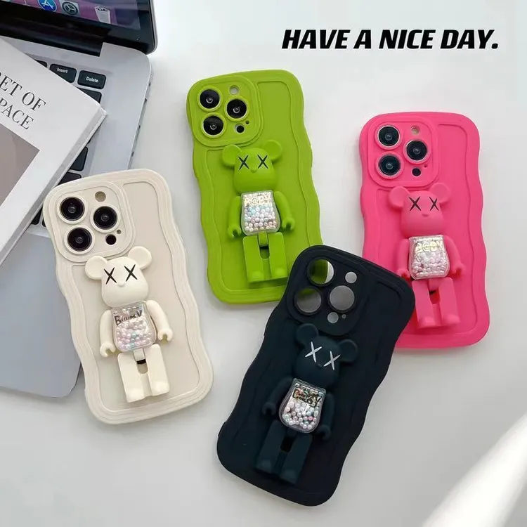 苹果/华为/OPPO/VIVO/小米  暴力熊立体支架 创意防摔软胶手机壳