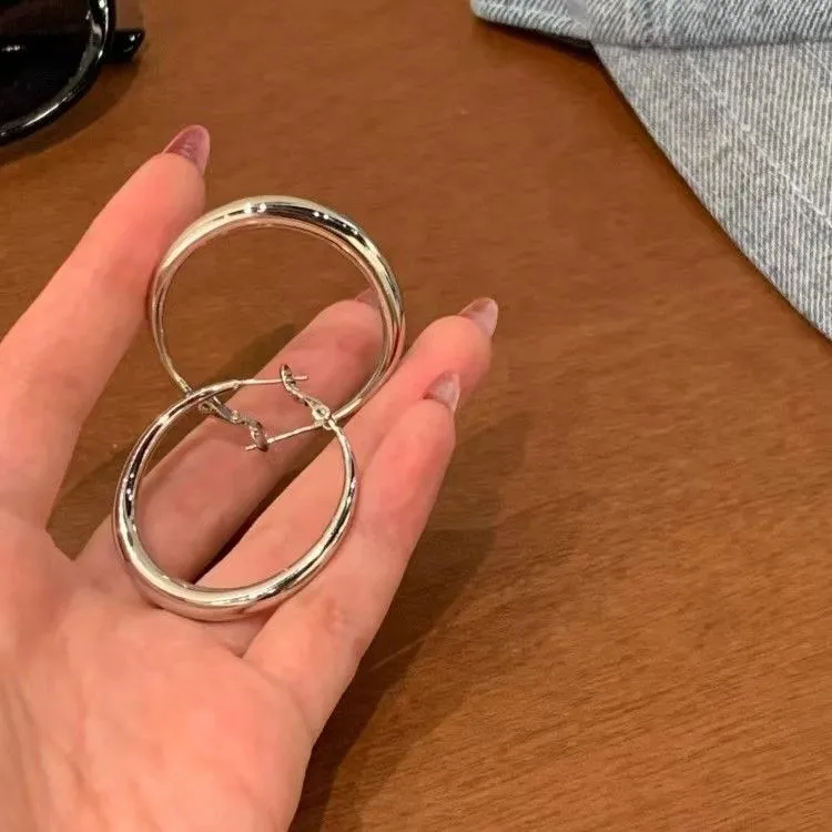 铜合金耳饰 【大号+小号2对装】简约个性耳圈气质冷淡风耳饰8011商品图