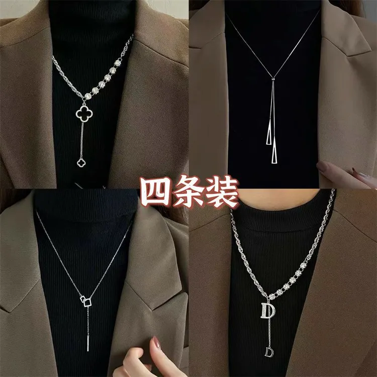 秋冬毛衣链女新款ins几何小众高级洋气设计时尚项链搭配气质配饰