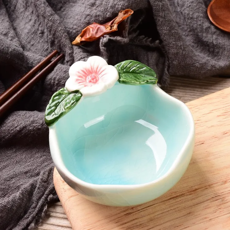 陶瓷花碗美容院家用水疗面膜碗冰裂釉精油碗碟子SPA调配泰式花碗