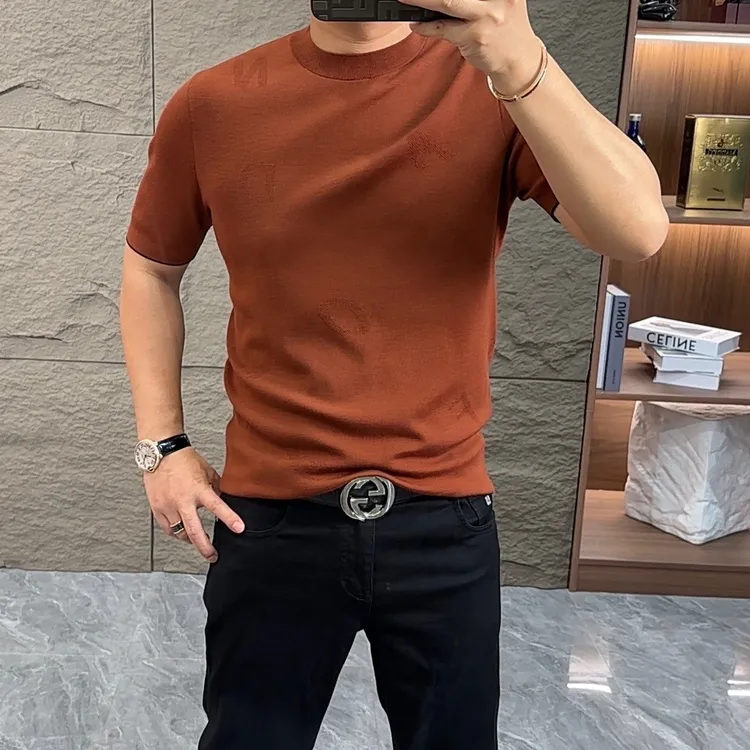 GCONE男士男装秋冬精纺绵羊毛衫高品质百搭时尚短袖修身