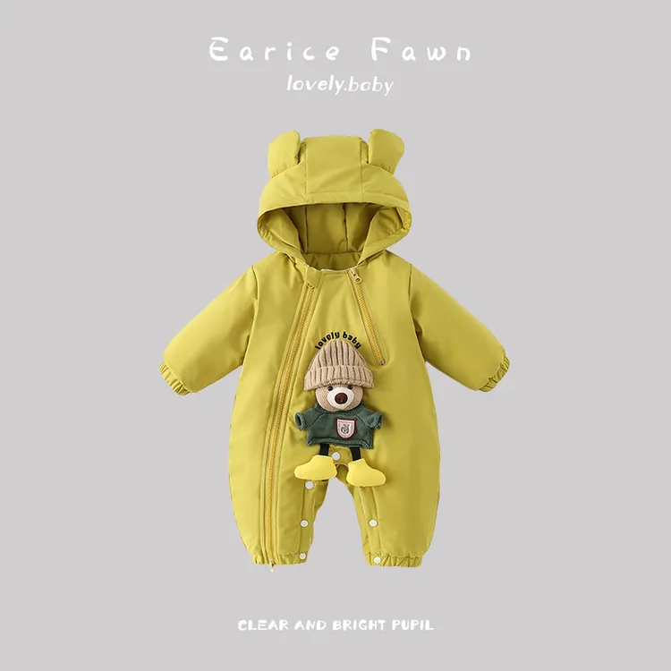 DZ新生儿婴儿秋冬棉衣宝宝连体衣冬季外出衣服可爱棉服超萌爬爬服