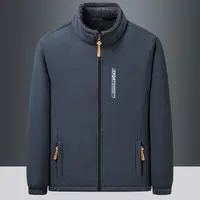 男士高档保暖摇粒绒外套男秋冬加绒加厚夹克休闲宽松大码冬季秋冬