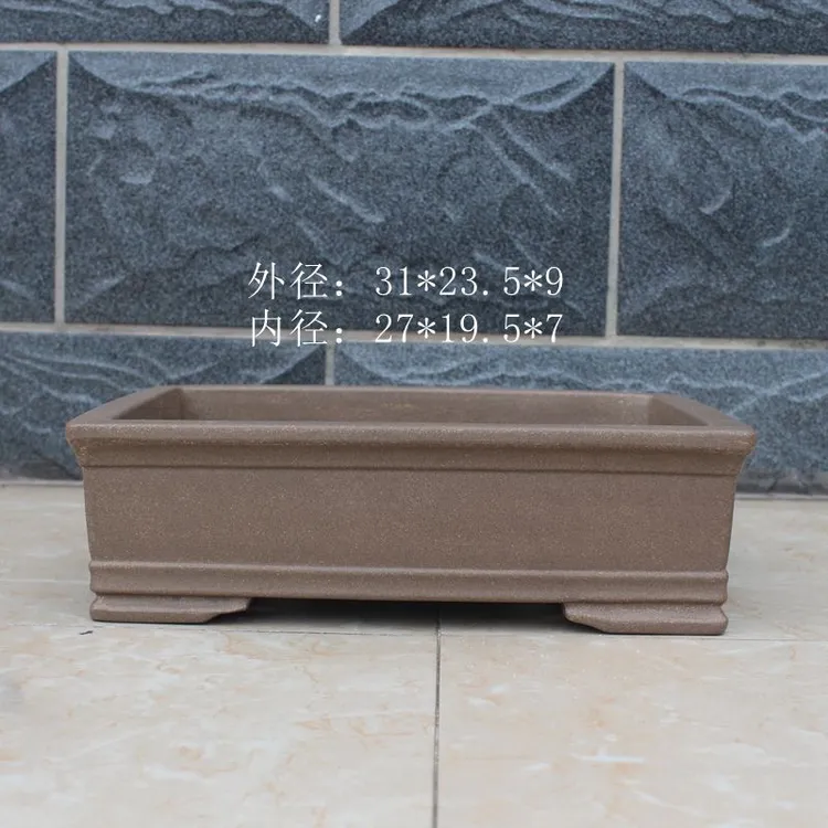 宜兴紫砂花盆清灰泥线条马槽