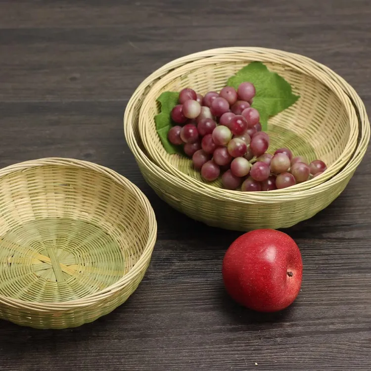 竹编馒头筐水果篮收纳篮
