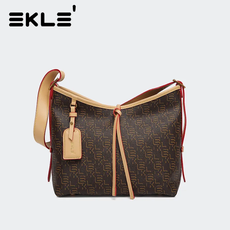 EKLE女士托特包腋下包单肩斜挎包时尚百搭大容量通勤包PVC新款女