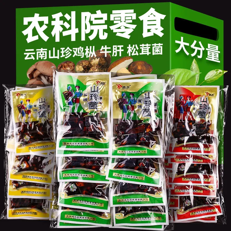 云南菌子零食即食鸡枞菌松茸菌牛肝菌独立小包装菌菇零食下饭菜
