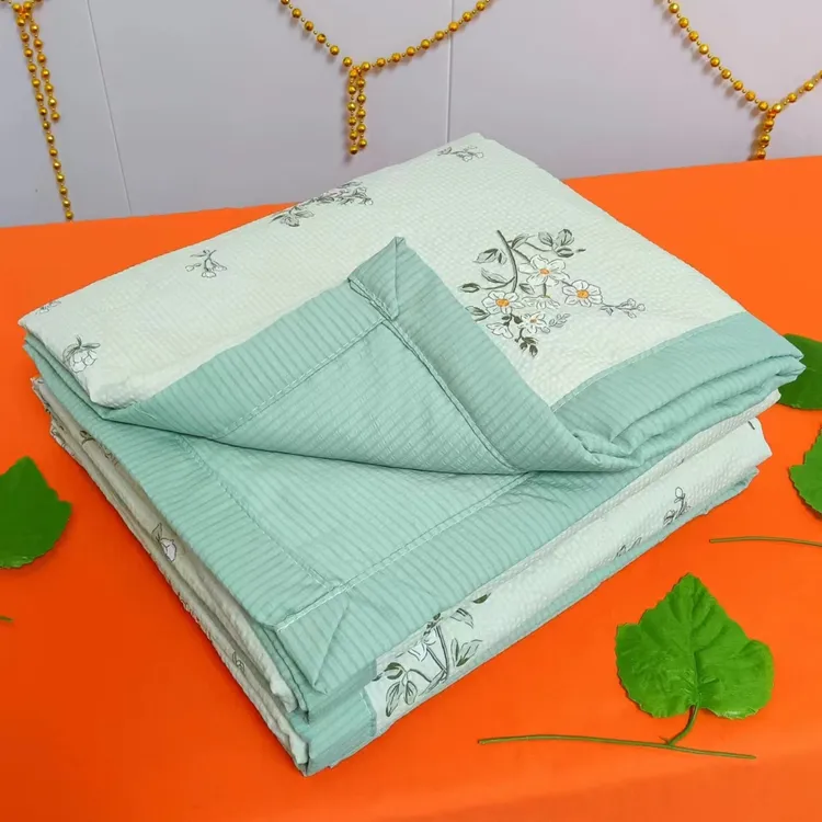 2024新款泡泡棉夏凉被可亲肤柔软夏凉被透气印花夏被夹棉机洗