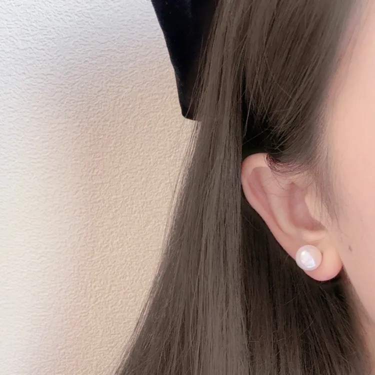 非金属仿珍珠耳饰 韩国ins网红同款耳钉施家珍珠复古轻奢经典简约