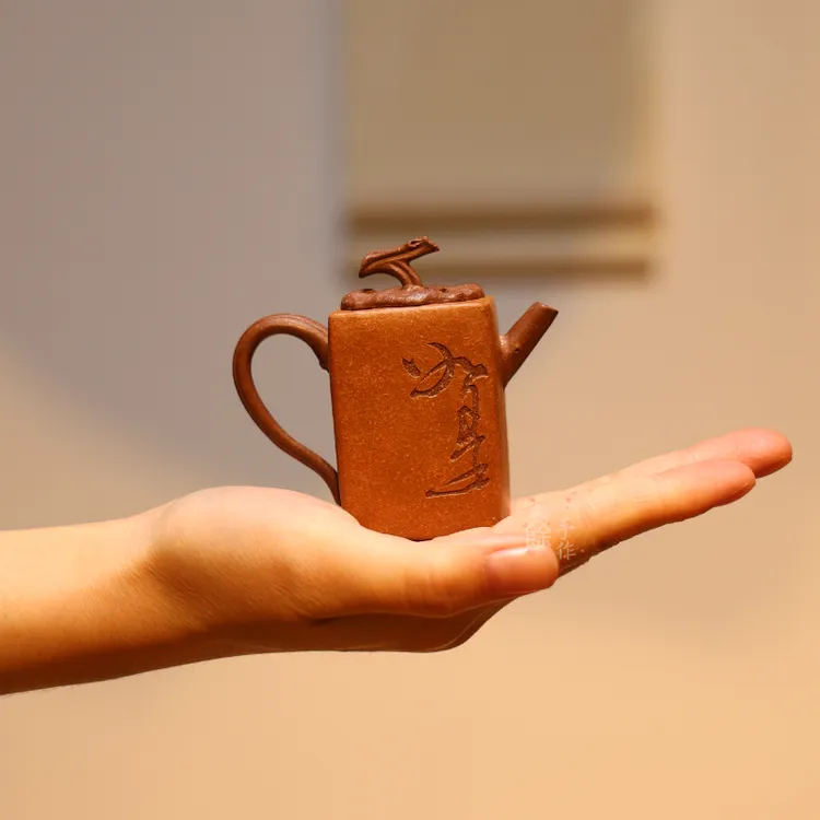 知餘造器如是方柿紫砂壶宜兴紫砂壶原矿紫泥粉降坡泥80CC纯手工壶商品图