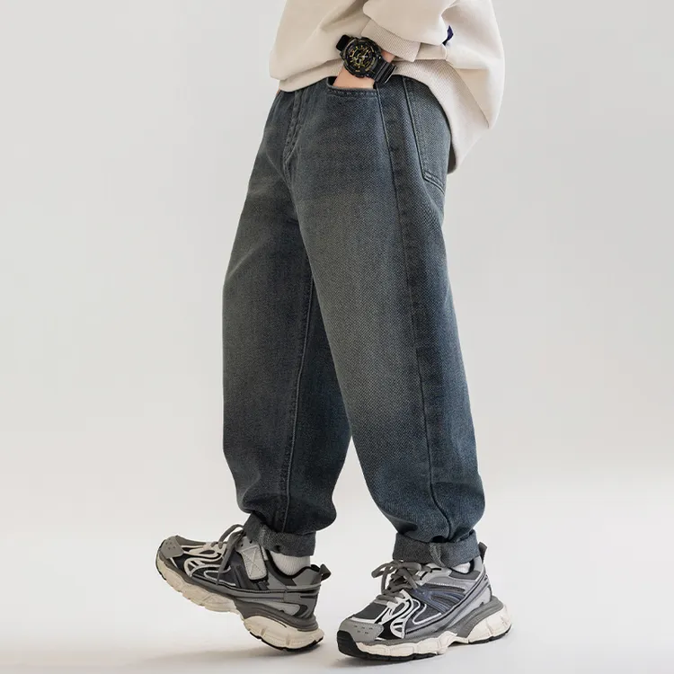 男童牛仔裤潮流秋季男孩时尚休闲宽松长裤中大童韩版儿童裤子春秋